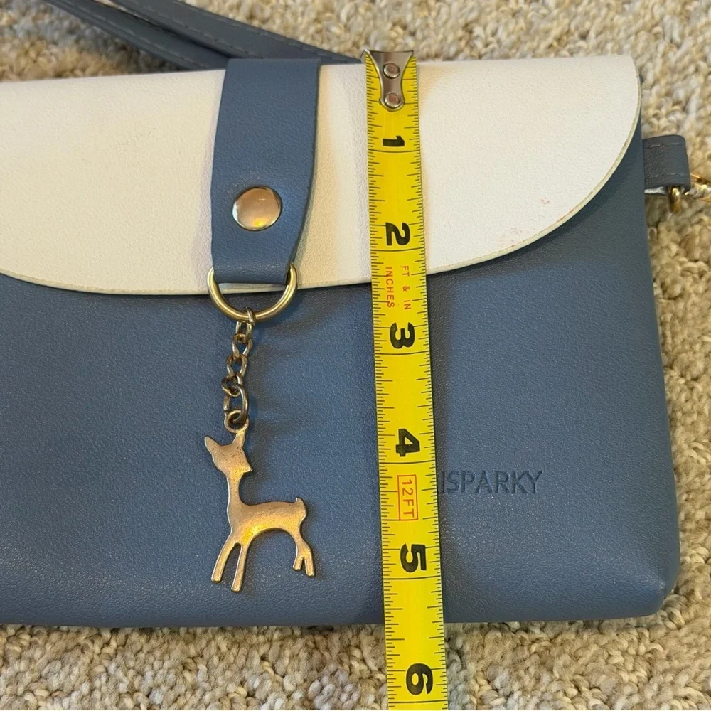 Aisparky Girls Women Blue Small Crossbody Faux Leather Deer Pendant Holiday Fall
